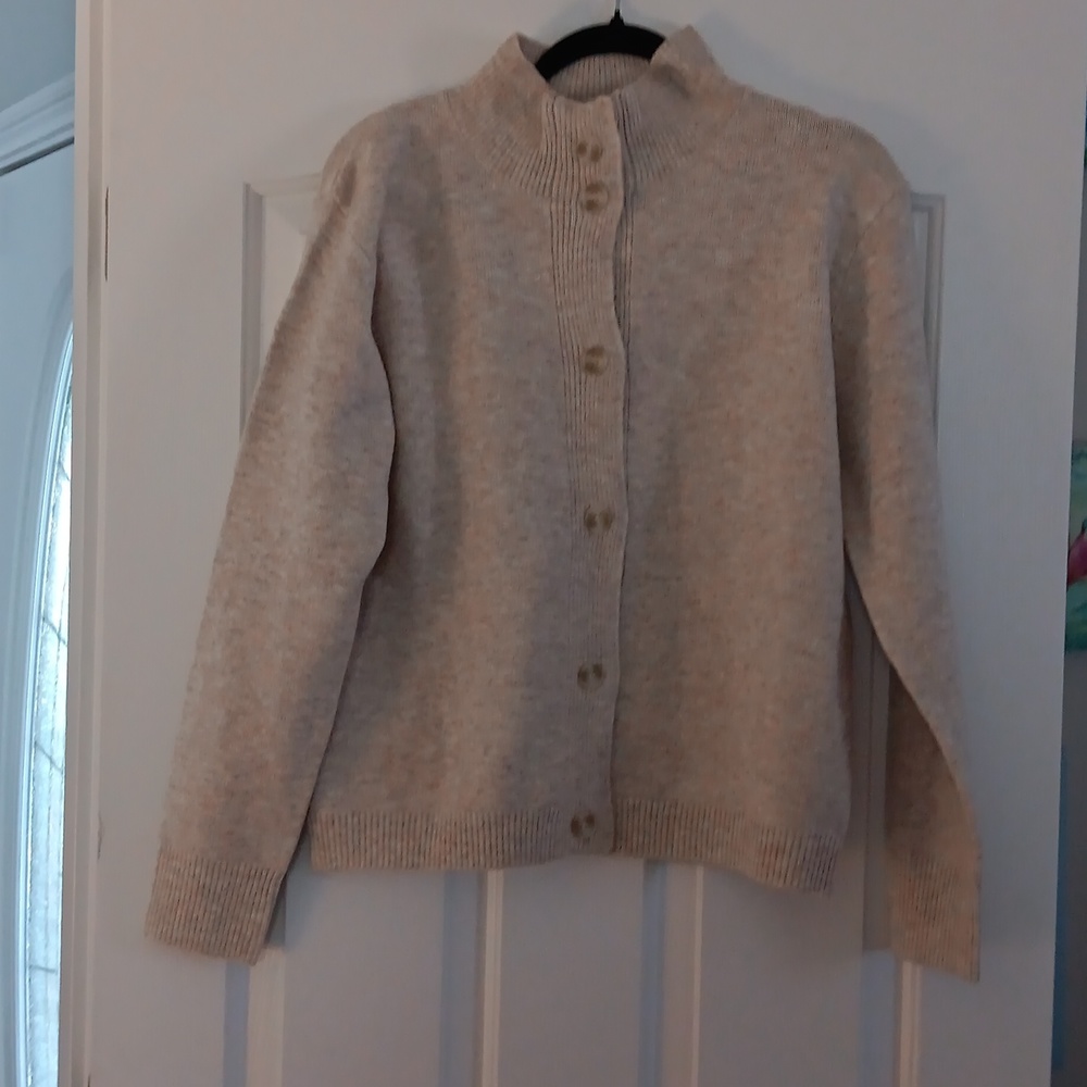 Pink Lily turtleneck cardigan sweater  size M nwot